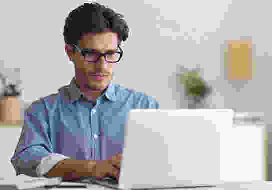 Man working on a computer
