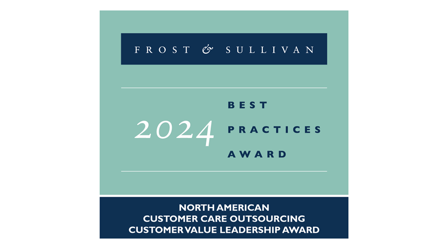 Frost & Sullivan’s Customer Care Outsourcing award badge 2024 - AllianceOne