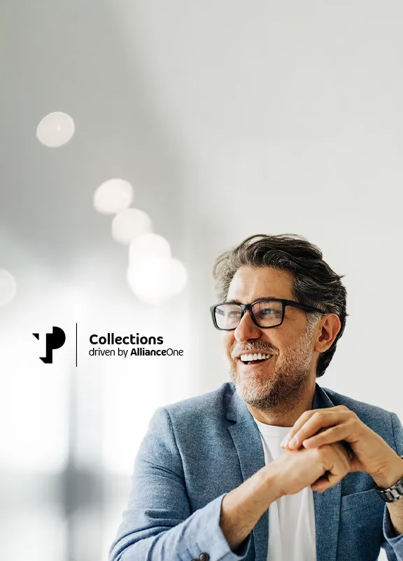 Smiling and confident business leader in a bright professional office.